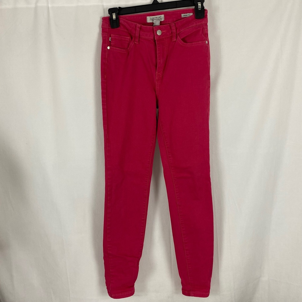 Judy Blue Womens Skinny Fit Jeans Fuchsia‎ Pink Stretch Denim Pants Size 3/26